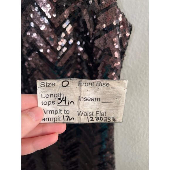 Trina Turk Glitterati Zigzag Holiday Sequin Dress Black Size 0 - Picture 8 of 8